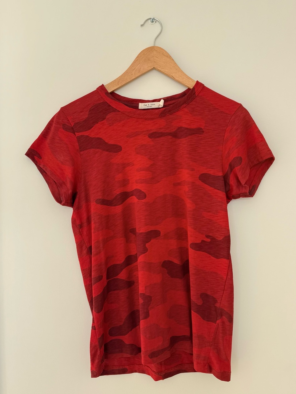 Rag & Bone Red Camo Short Sleeve Tee